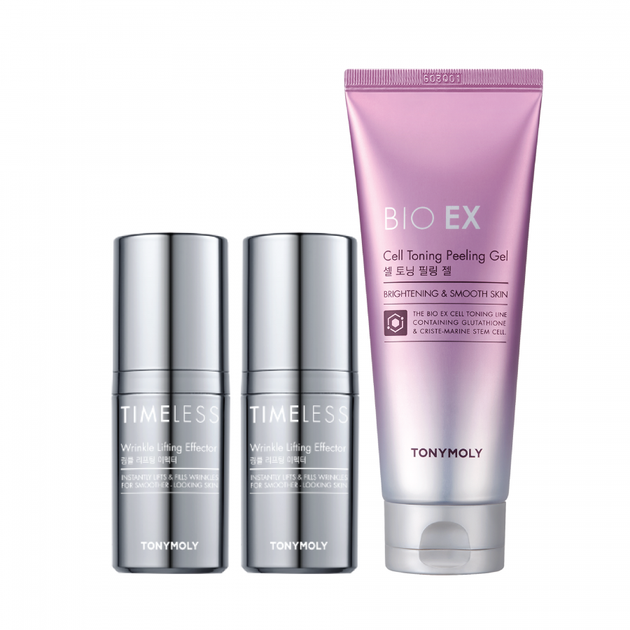 Timeless Wrinkle Lifting Effector 15ml x2 + Bio Ex Cell Toning Peeling Gel Bundle