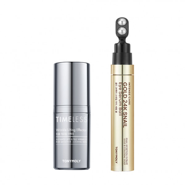 Anti-Eyebags Bundle - Timeless Wrinkle Lifting Effector + Intense Care Gold 24K Snail Eye Serum Ball