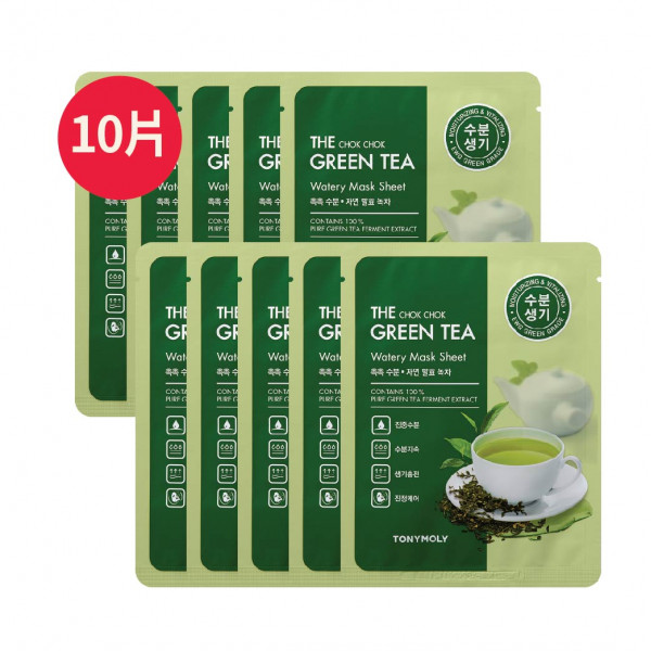 THE CHOK CHOK綠茶水潤面膜 10片裝