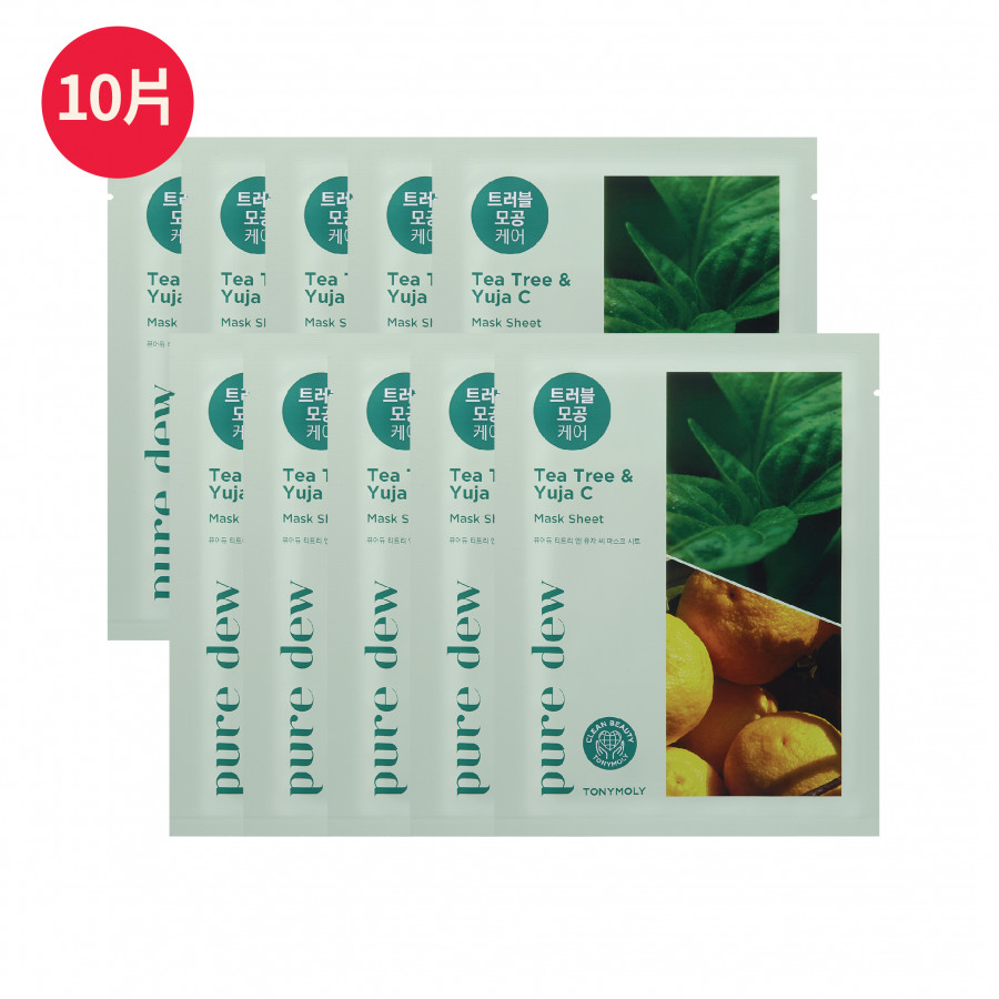 Pure Dew Tea Tree Yuja C Trouble Mask Sheet 10pcs